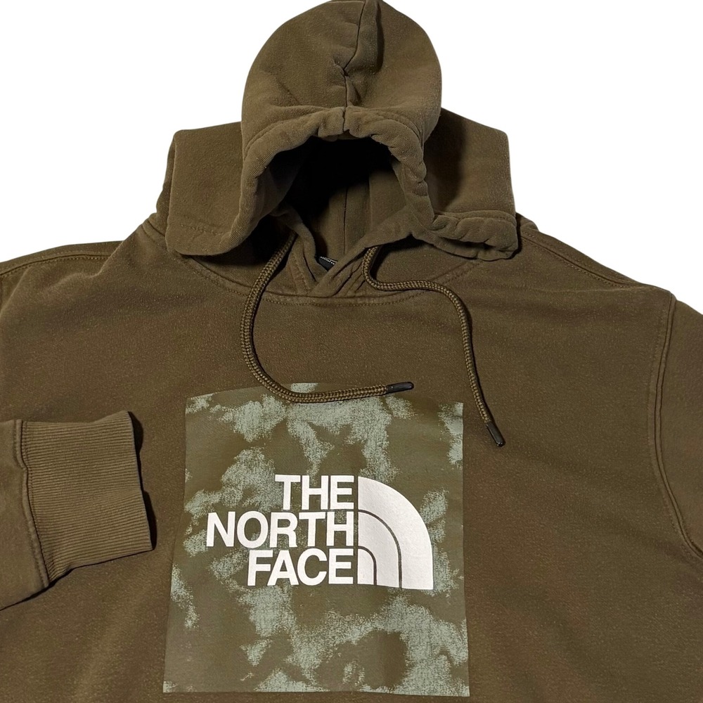 The North Face Hoodie Mens Medium Brown Box Logo Graphic Pullover A7QE6